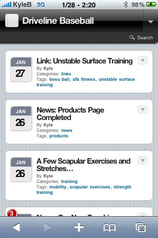 News: WPtouch Theme Installed