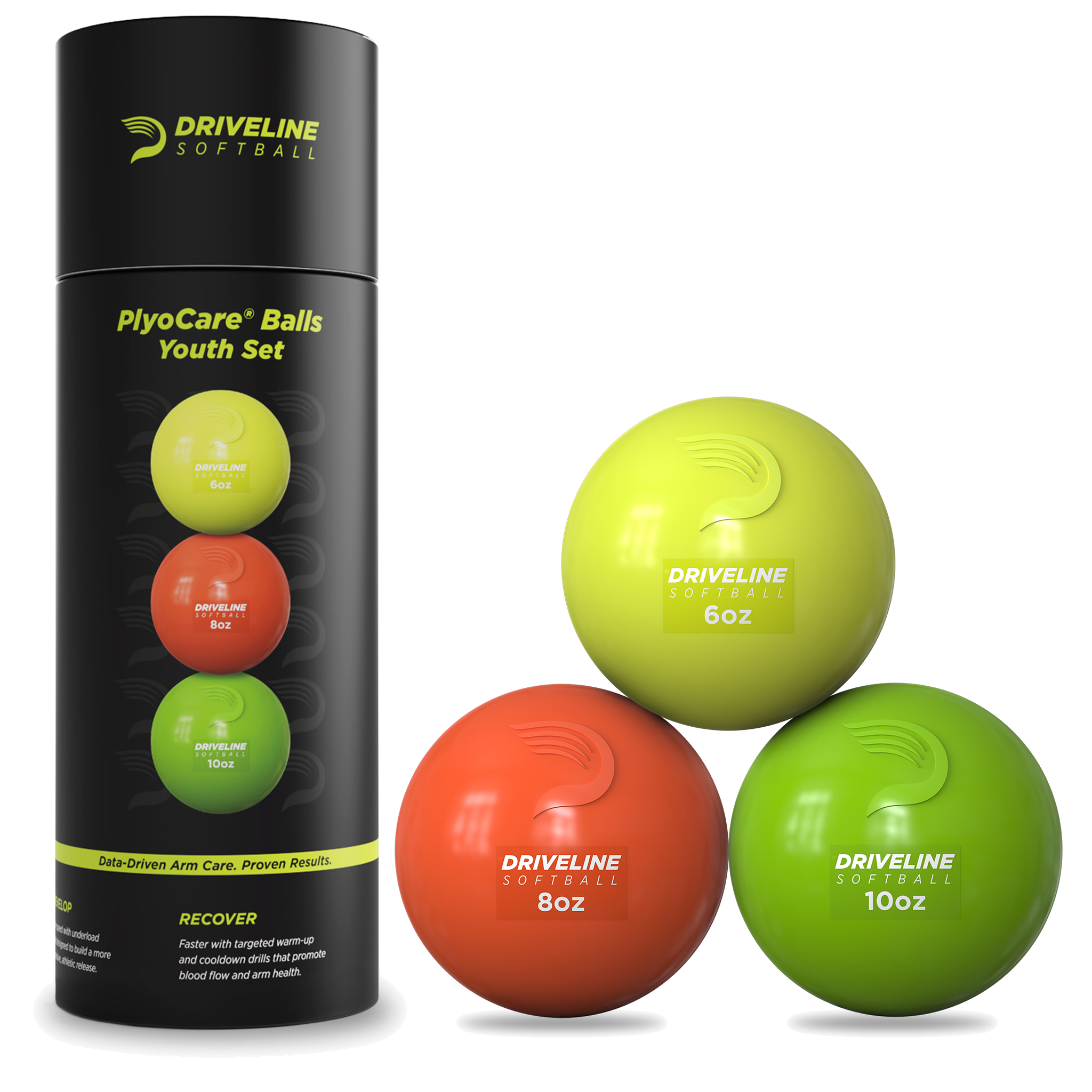 Driveline Softball PlyoCare® Balls — Youth Set of 3